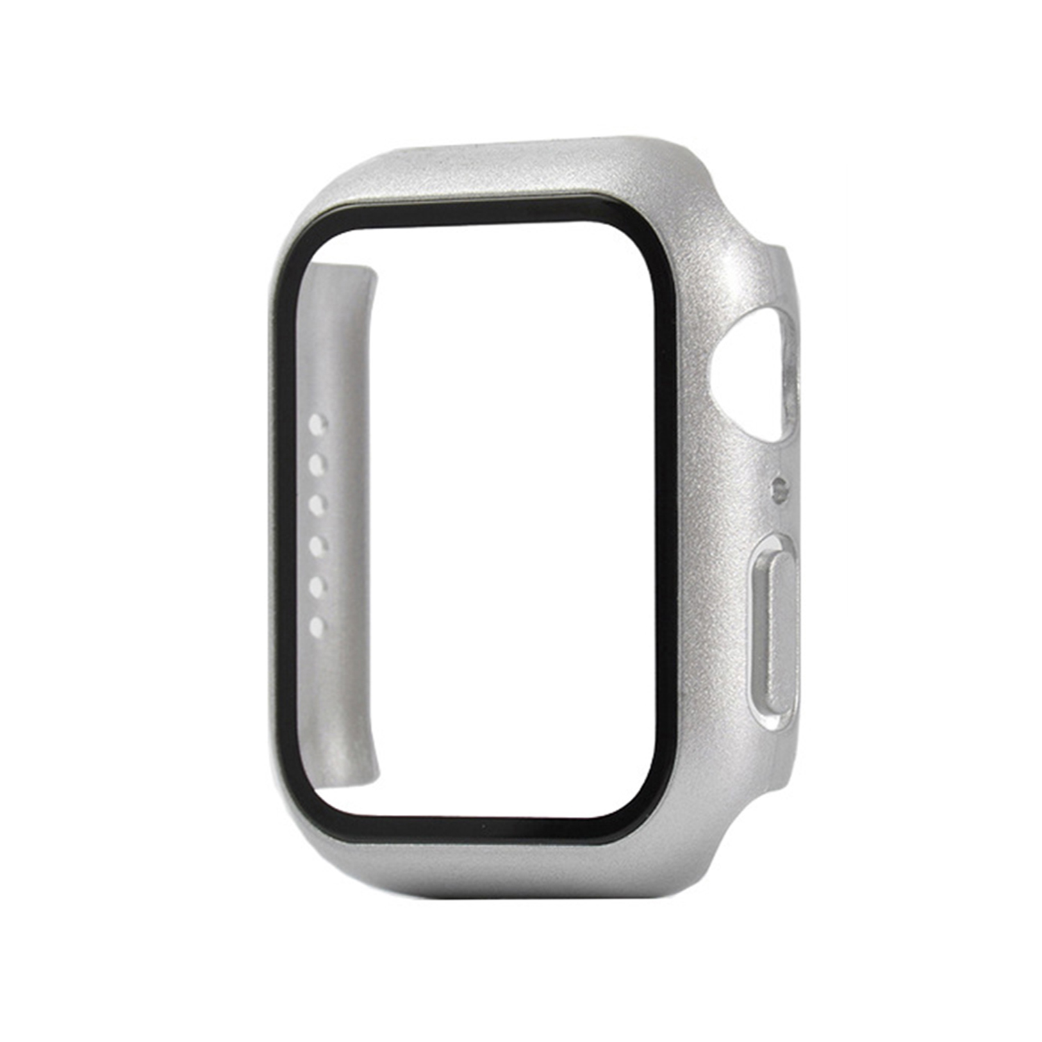 2 in 1 Bumper Case with Screen Protector for Apple Watch 5/4/3/2/1 (38MM)-Sliver