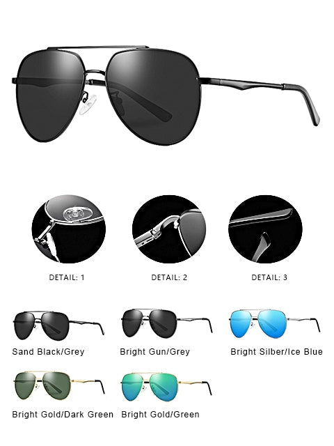 Polarized Design Sunglasses with Double Bar Metal Frame(201936)