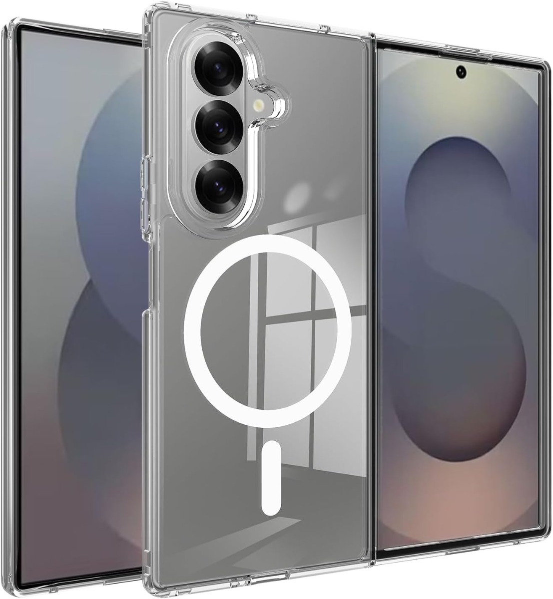 Samsung Galaxy Z Fold 7  Transparent Magnet Case Support Wireless Charging-Clear