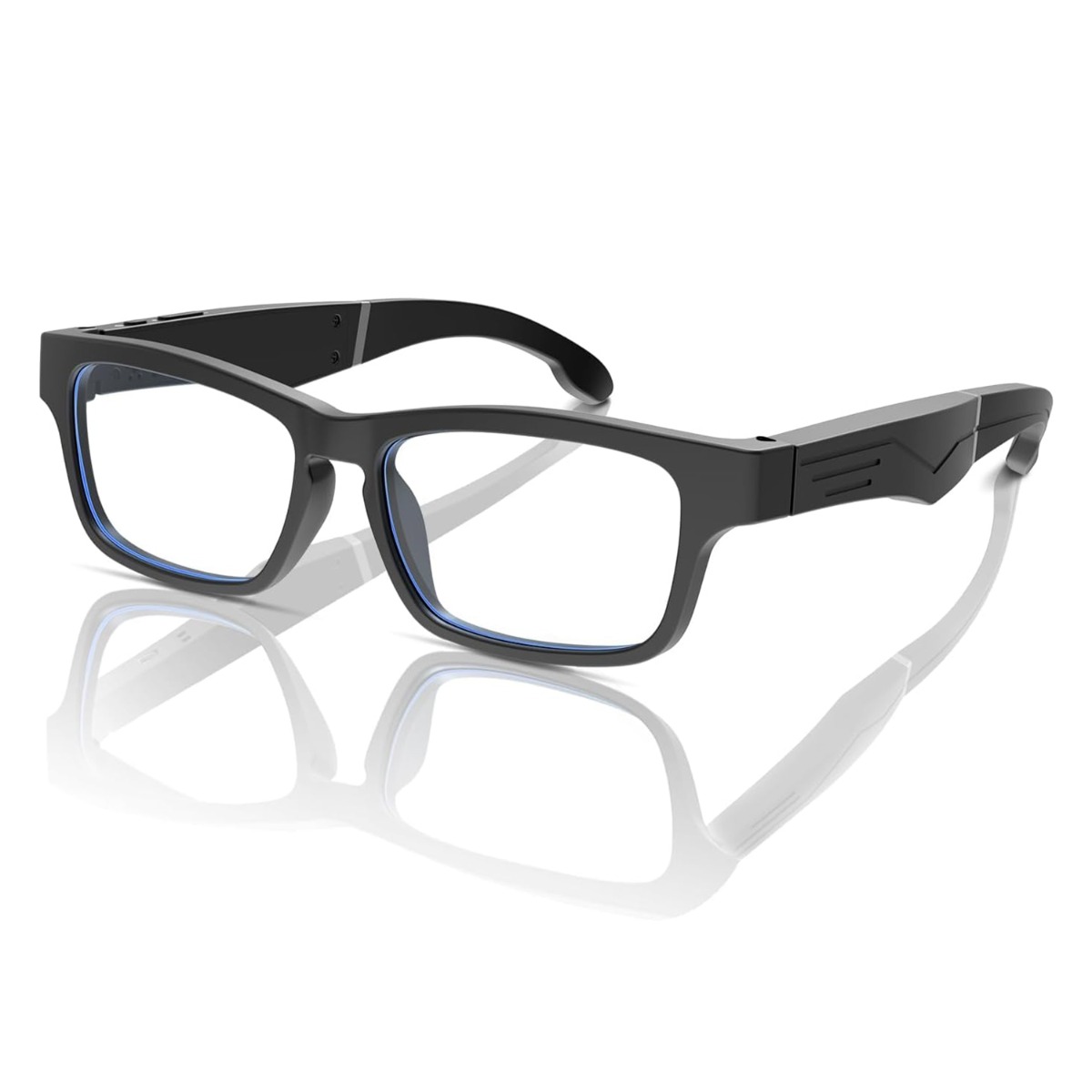 Smart Bluetooth Sunglasses, Clear Calls, Anti-Blue Light Lens Glasses-Black