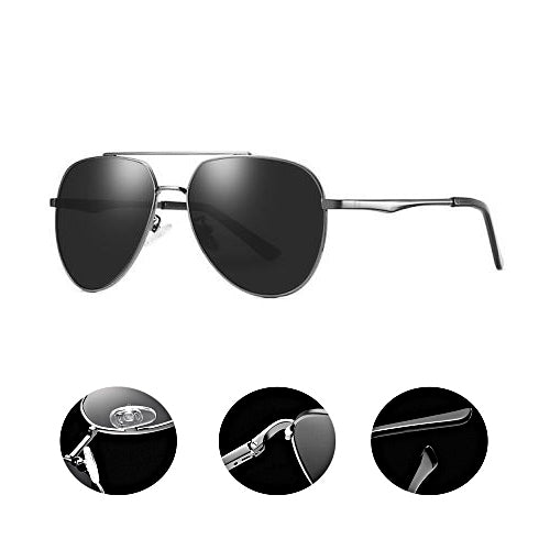 Polarized Design Sunglasses with Double Bar Metal Frame(201936)