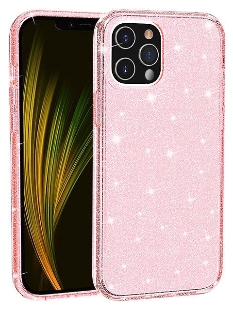 Shiny Transparency Phone Case for iPhone 12 Pro/12 (6.1")-Pink