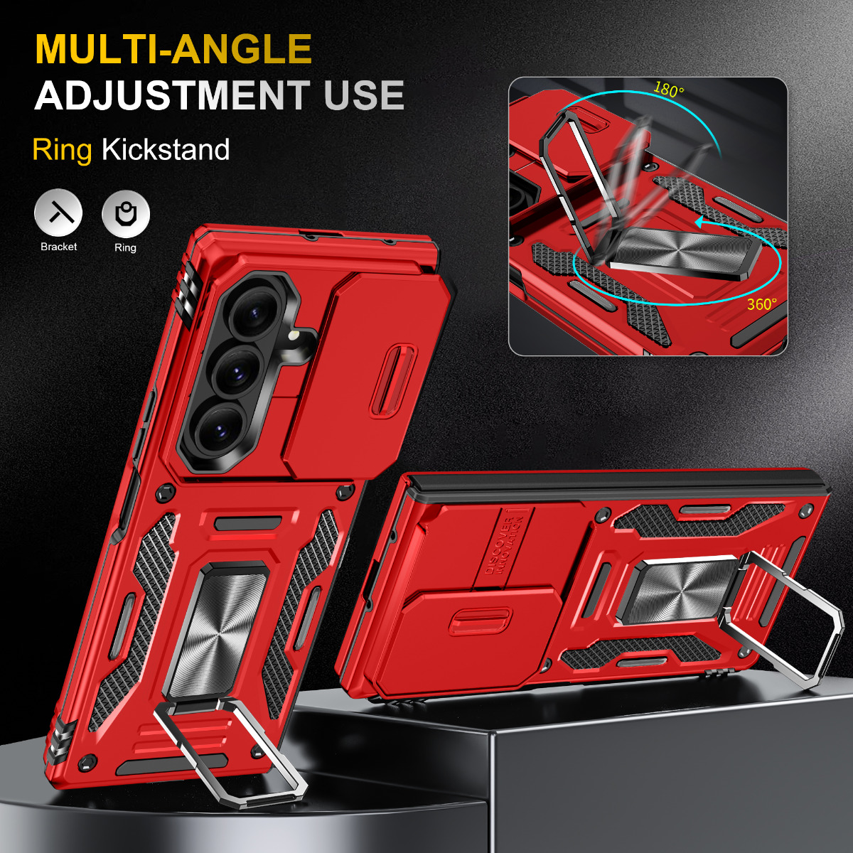 Samsung Galaxy Z Fold 7 Sliding Window With Kickstand Phone Case