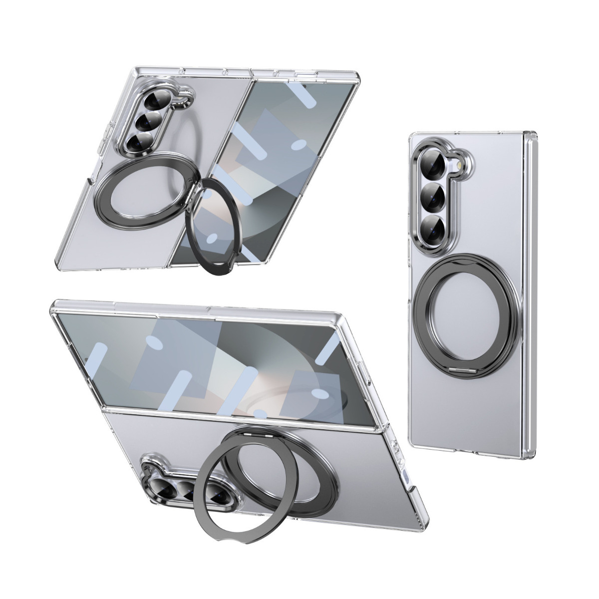 Samsung Z Fold  7 Aluminum Alloy 360 Degree RotationTempered Film Clear Full Protection Phone case